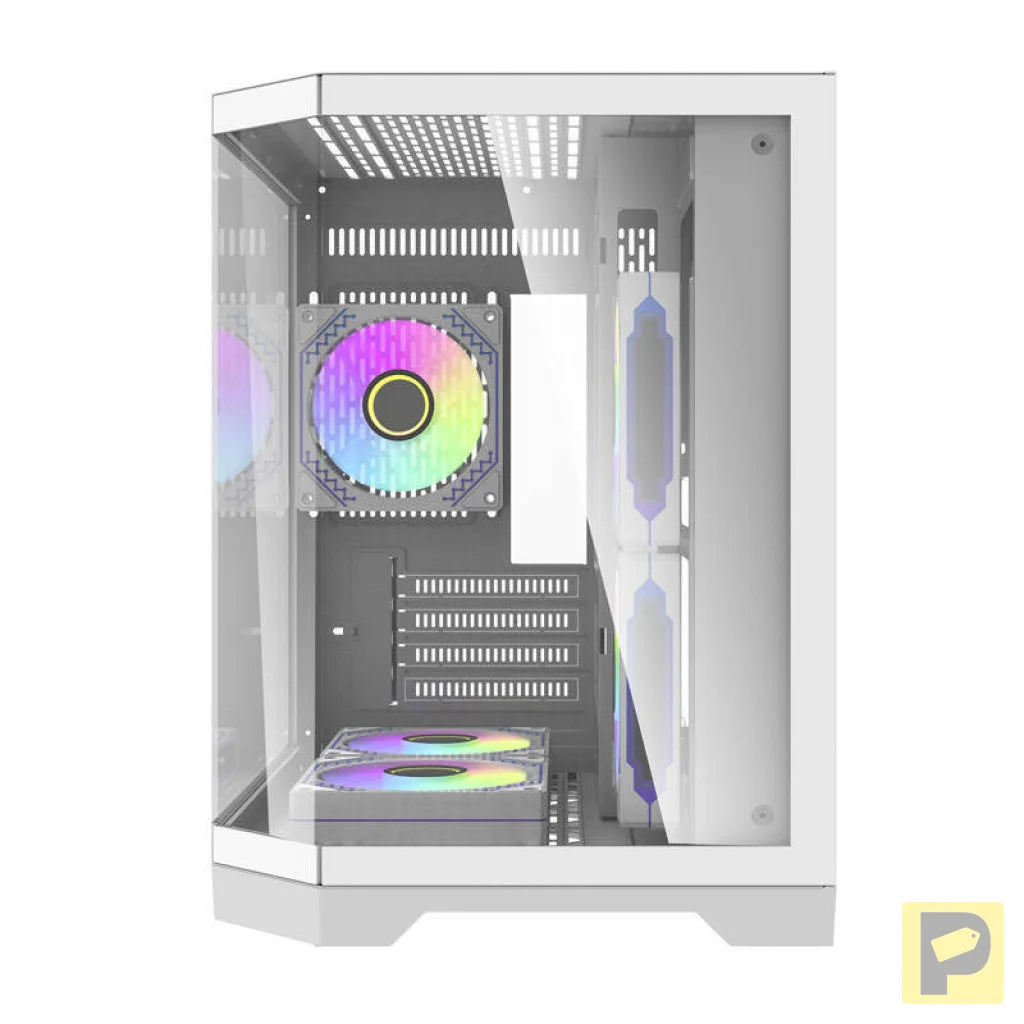 Darflash FT350 computer case + 5 aRGB fans (white)