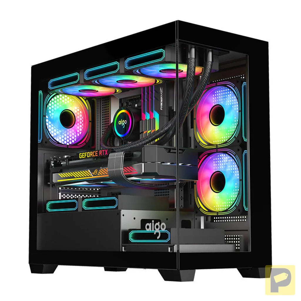 Darkflash C218M computer case + 6 ARGB fans (black)