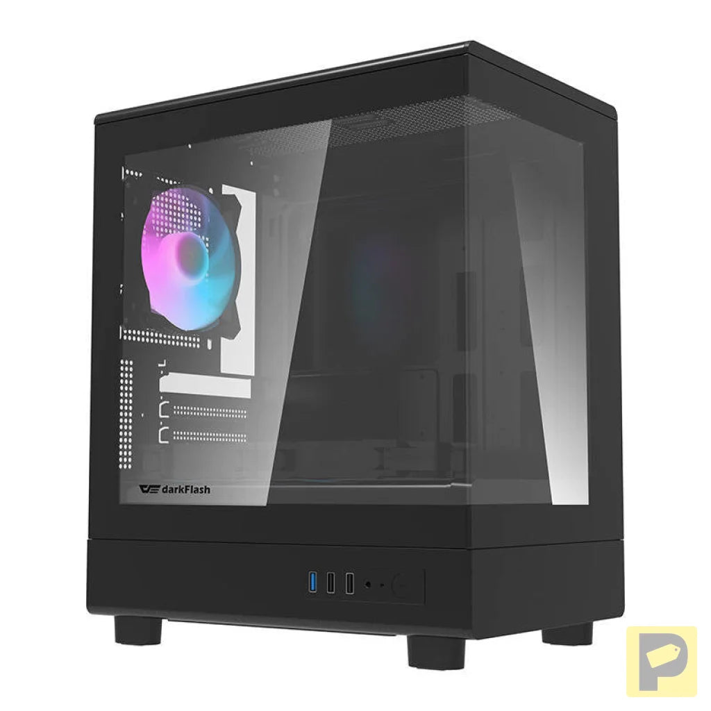 Darkflash DB330M computer case + 3 aRGB fans (black)