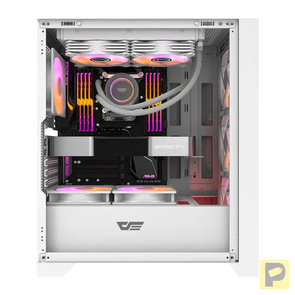 Darkflash DRX70 MESH computer case (white) + 4 RGB fans