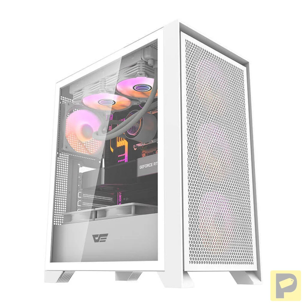 Darkflash DRX70 MESH computer case (white) + 4 RGB fans