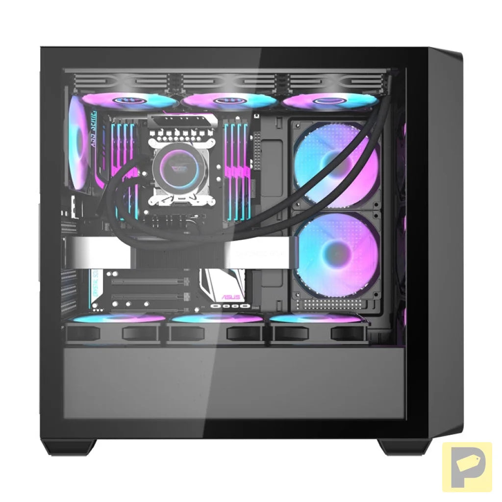 Darkflash DS900WD computer case (black) + 4 fans