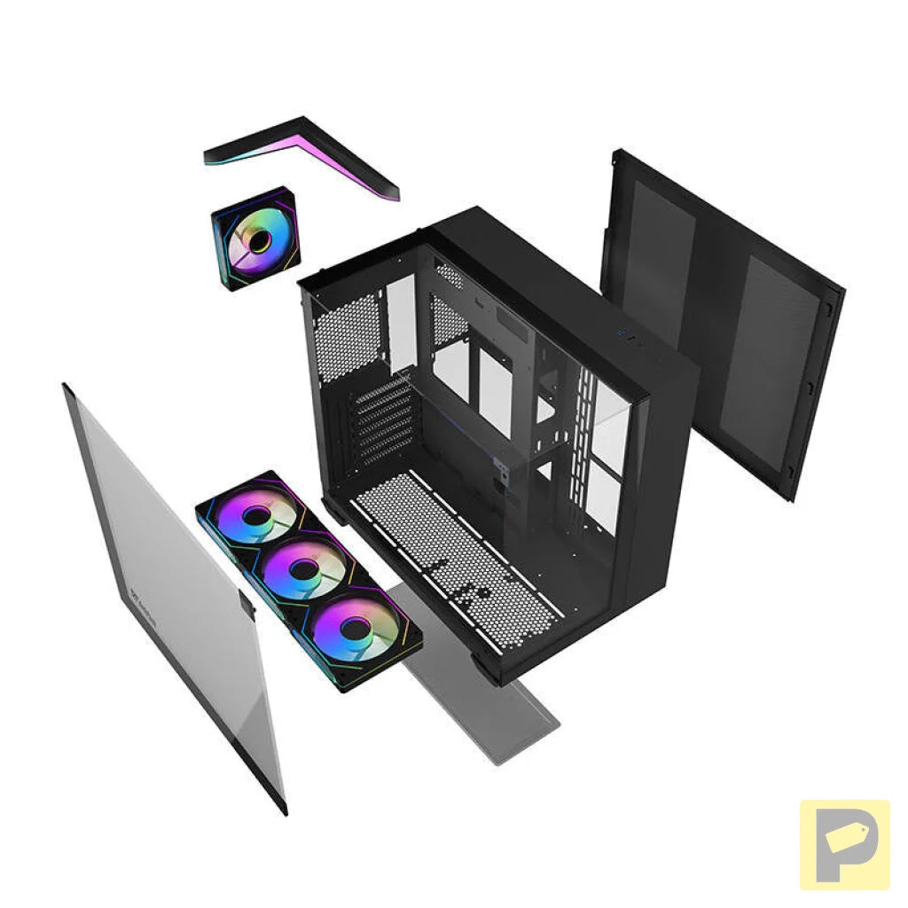 Darkflash TH285 computer case (black) + 4 fans