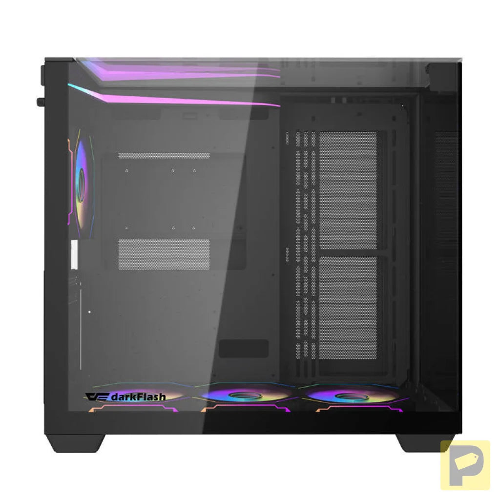 Darkflash TH285 computer case (black) + 4 fans