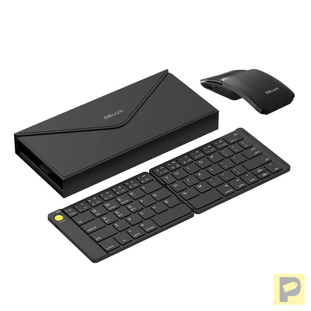 Delux KF10 folding wireless keyboard and MF10PR (QWERTY) mouse set