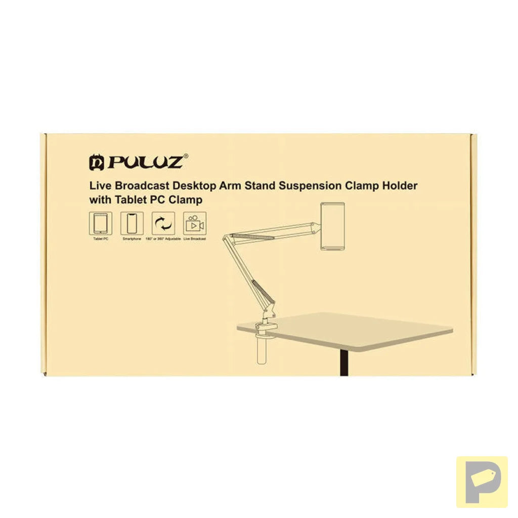 Desk stand Puluz with phone/tablet holder (black)