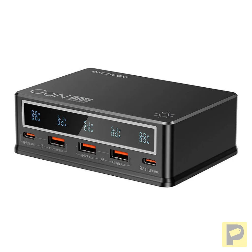 Desktop Charger Blitzwolf BW-i9 110W PD 3xUSB-A, 2xUSB-C (black)