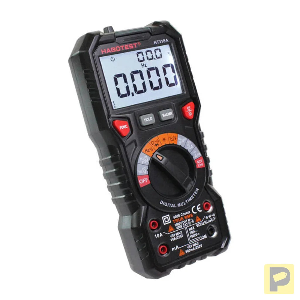 Digital Multimeter with Flashlight Habotest HT118A, True RMS, NCV