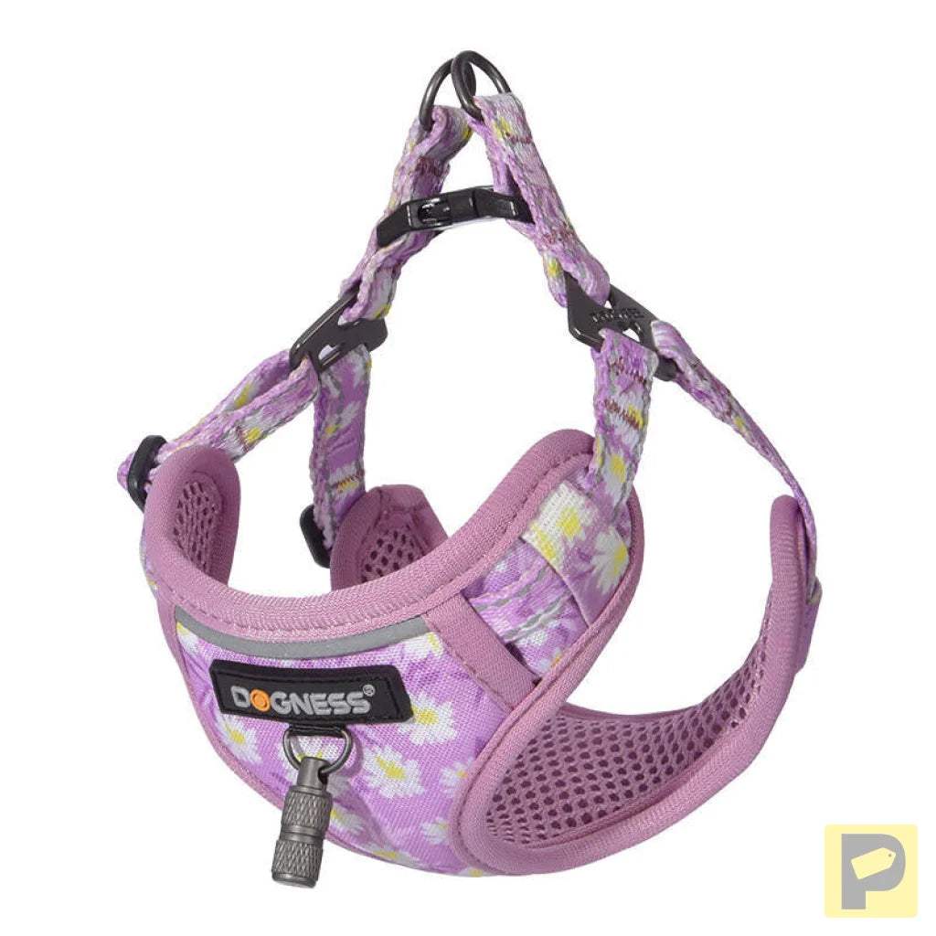 Dogness walking set leash 1,5m+harness for dog (pink)