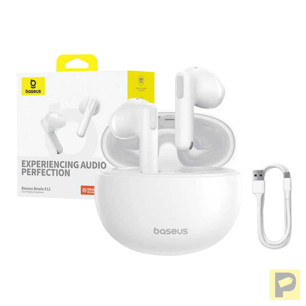 Earphones TWS Baseus Bowie E12 (white)