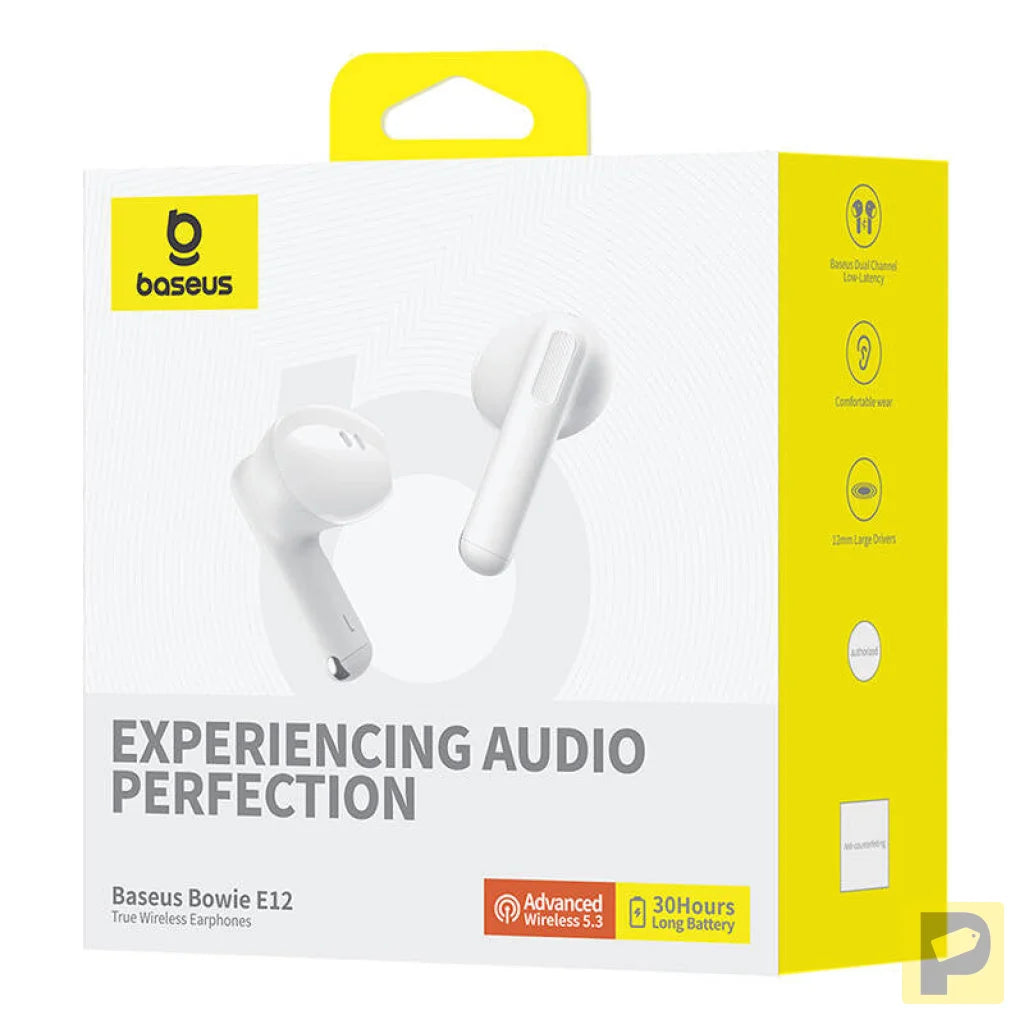 Earphones TWS Baseus Bowie E12 (white)