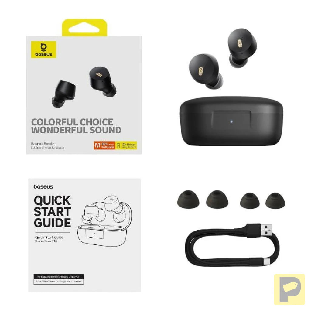 Earphones TWS Baseus Bowie E18 (black)