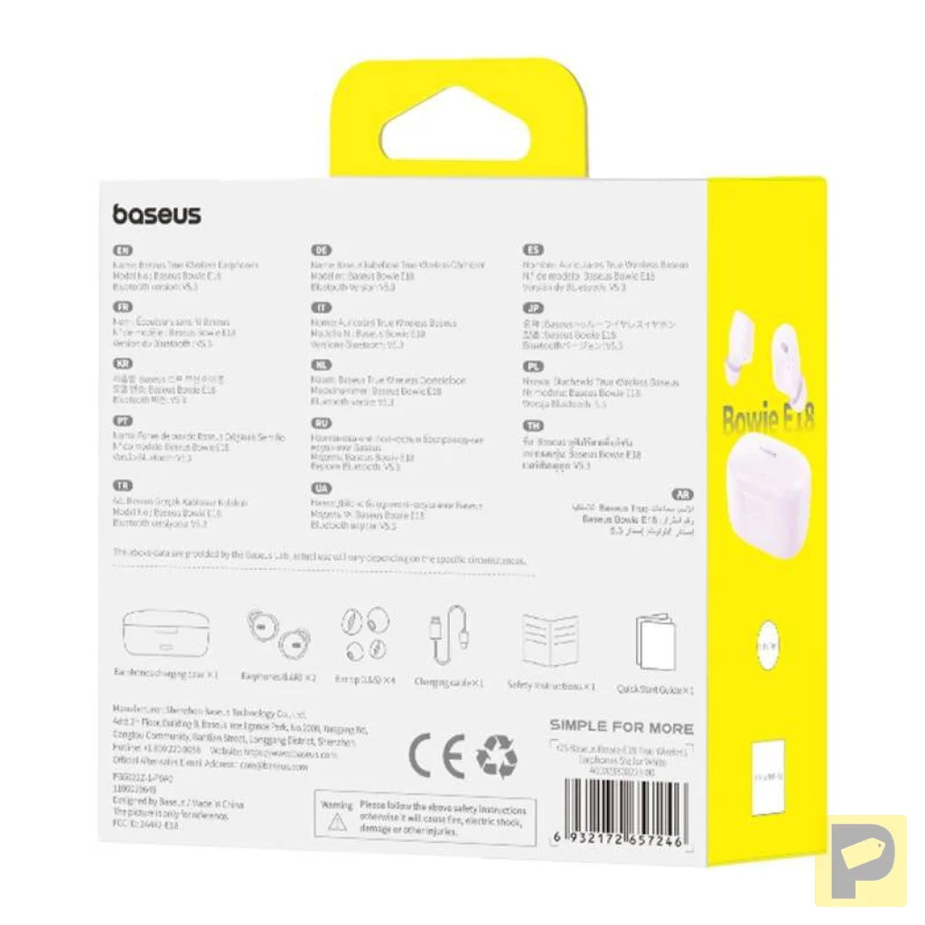 Earphones TWS Baseus Bowie E18 (purple)