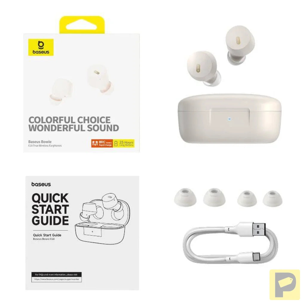Earphones TWS Baseus Bowie E18 (white)