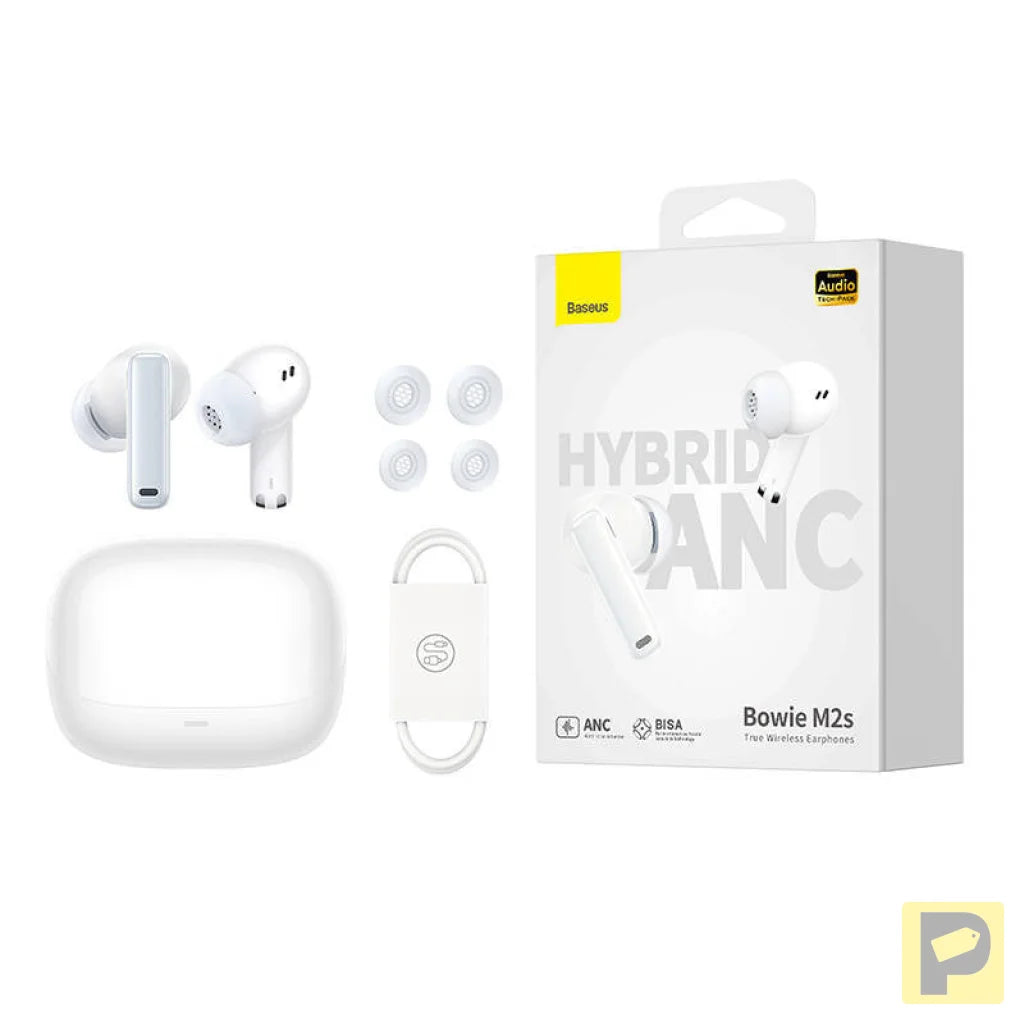 Earphones TWS Baseus Bowie M2s (white)