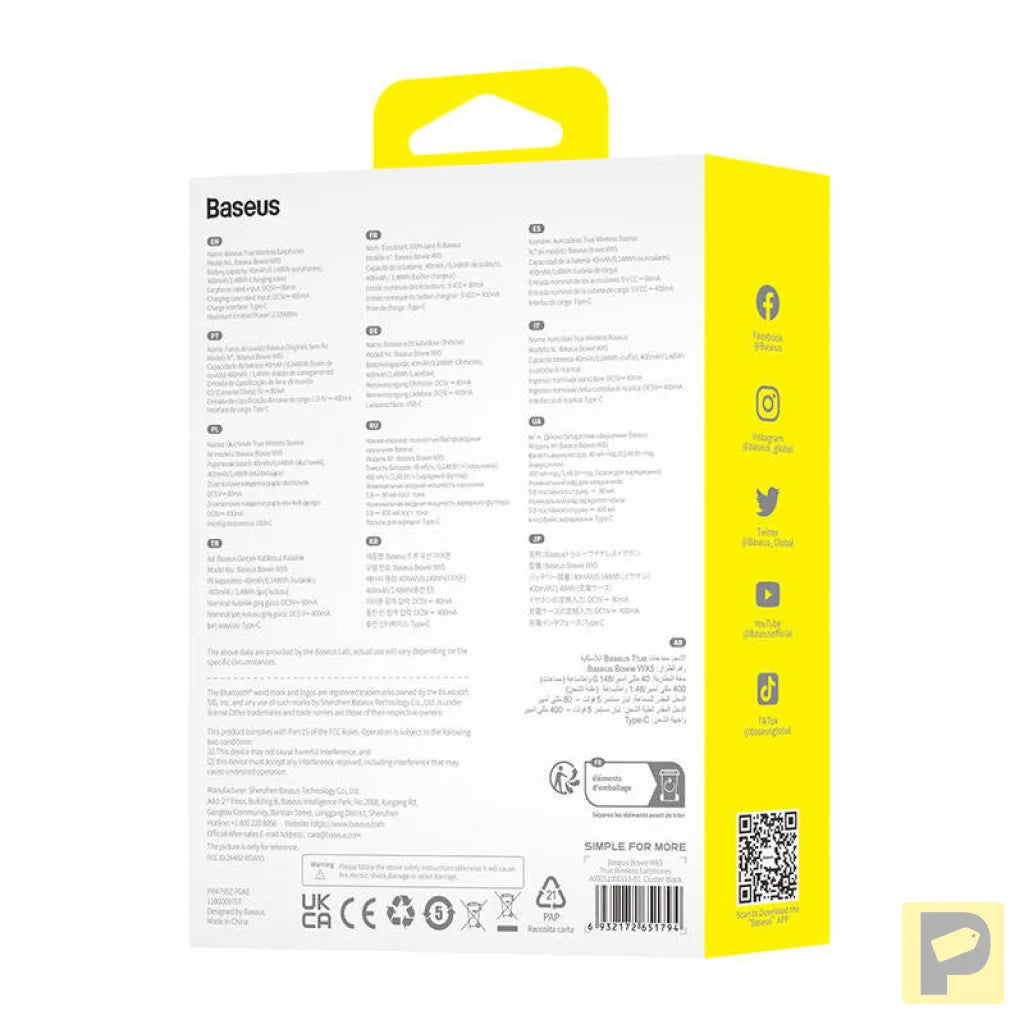 Earphones TWS Baseus Bowie WX5 (black)