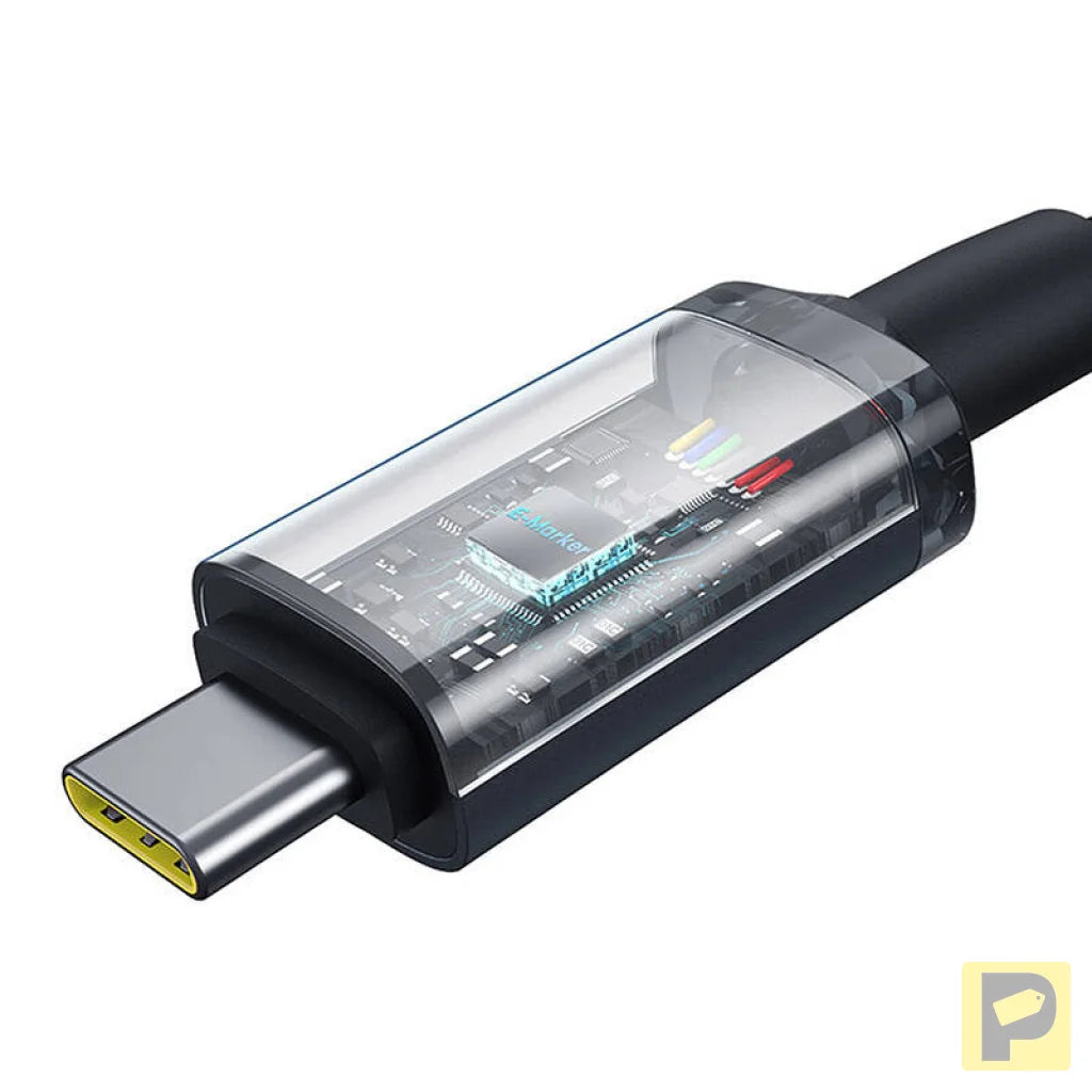 Fast Charging Cable Baseus Crystal Shine USB-C to USB-C 100W, 1,5m, 20Gb (black)