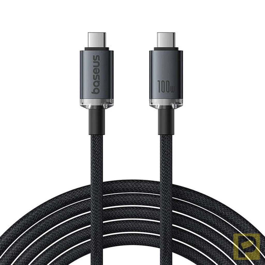 Fast Charging Cable Baseus Crystal Shine USB-C to USB-C 100W, 1,5m, 20Gb (black)