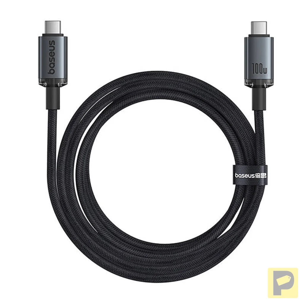 Fast Charging Cable Baseus Crystal Shine USB-C to USB-C 100W, 1,5m, 20Gb (black)