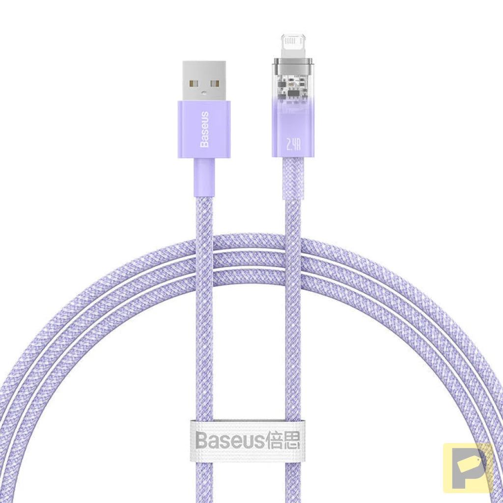 Fast Charging cable Baseus USB-A to Lightning Explorer Series 1m 2.4A (purple)