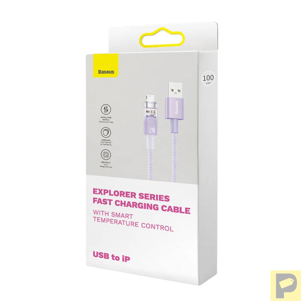 Fast Charging cable Baseus USB-A to Lightning Explorer Series 1m 2.4A (purple)