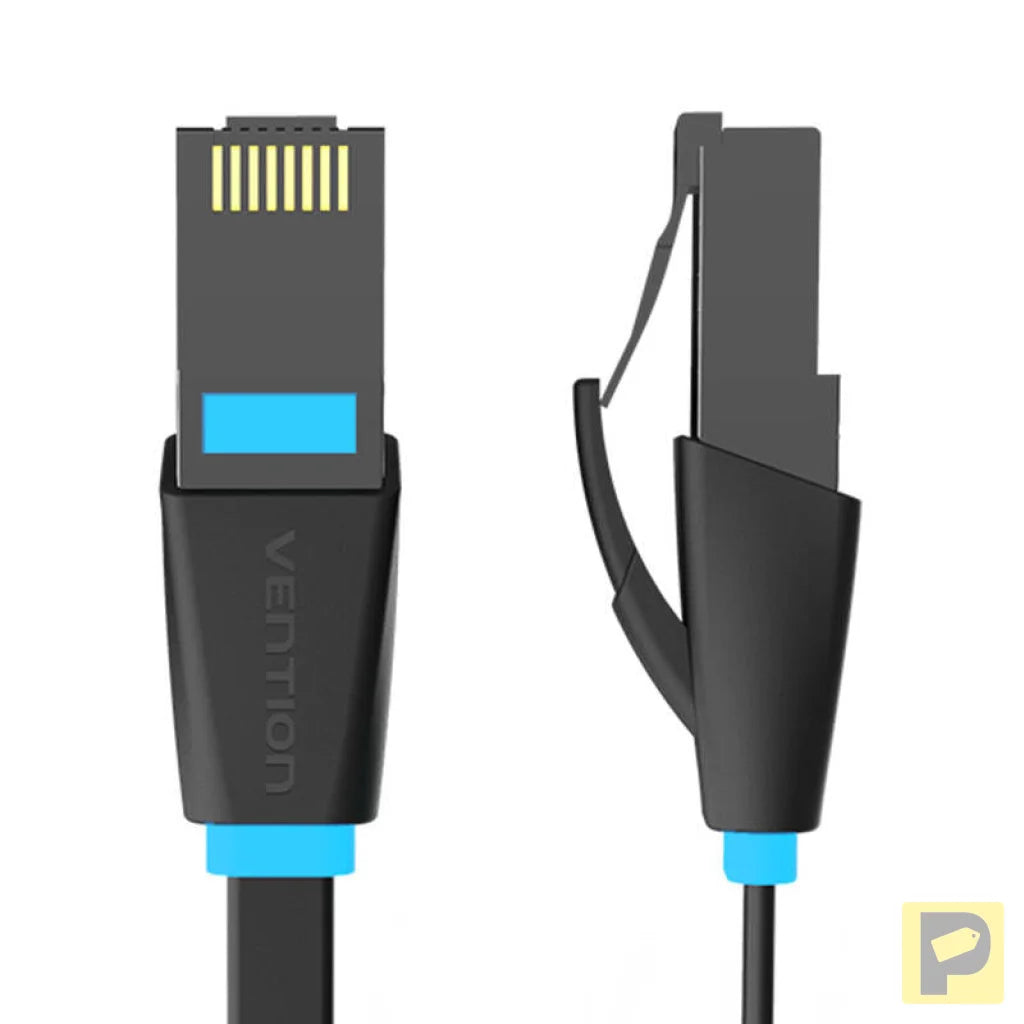 Flat Network Cable UTP CAT6 Vention IBJBN RJ45 Ethernet 1000Mbps 15m Black