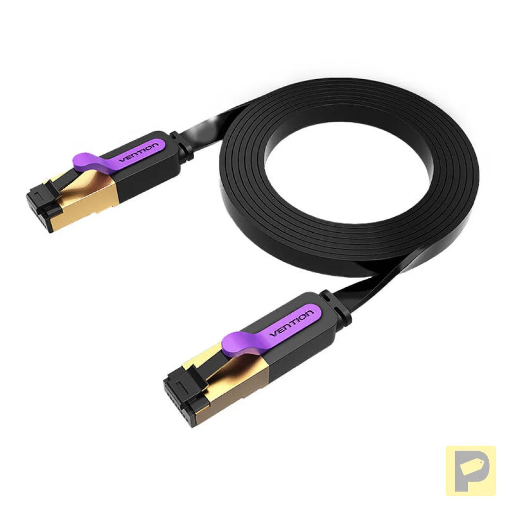 Flat Network Cable UTP CAT7 Vention ICABK RJ45 Ethernet 10Gbps 8m Black