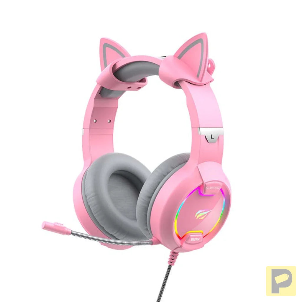 Gaming headphones Havit GAMENOTE H2233d  RGB (pink)