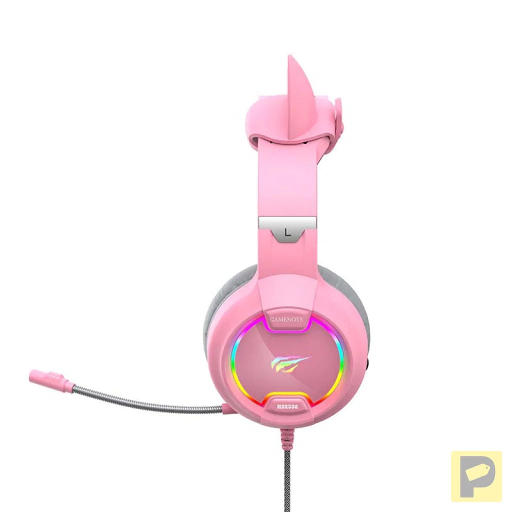 Gaming headphones Havit GAMENOTE H2233d  RGB (pink)