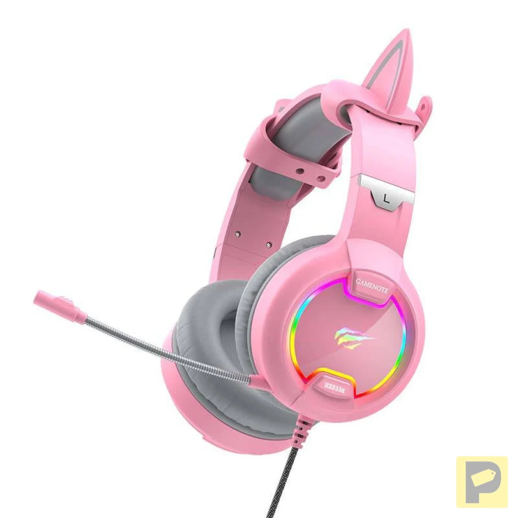 Gaming headphones Havit GAMENOTE H2233d  RGB (pink)