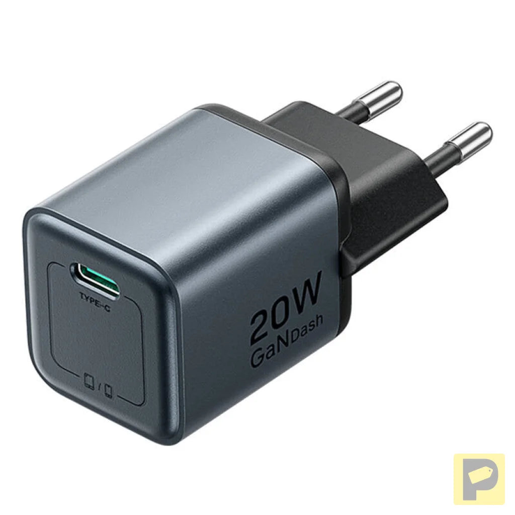 GaN Vention USB-C 20W Charger + USB-C-L 1m Cable (Gray)