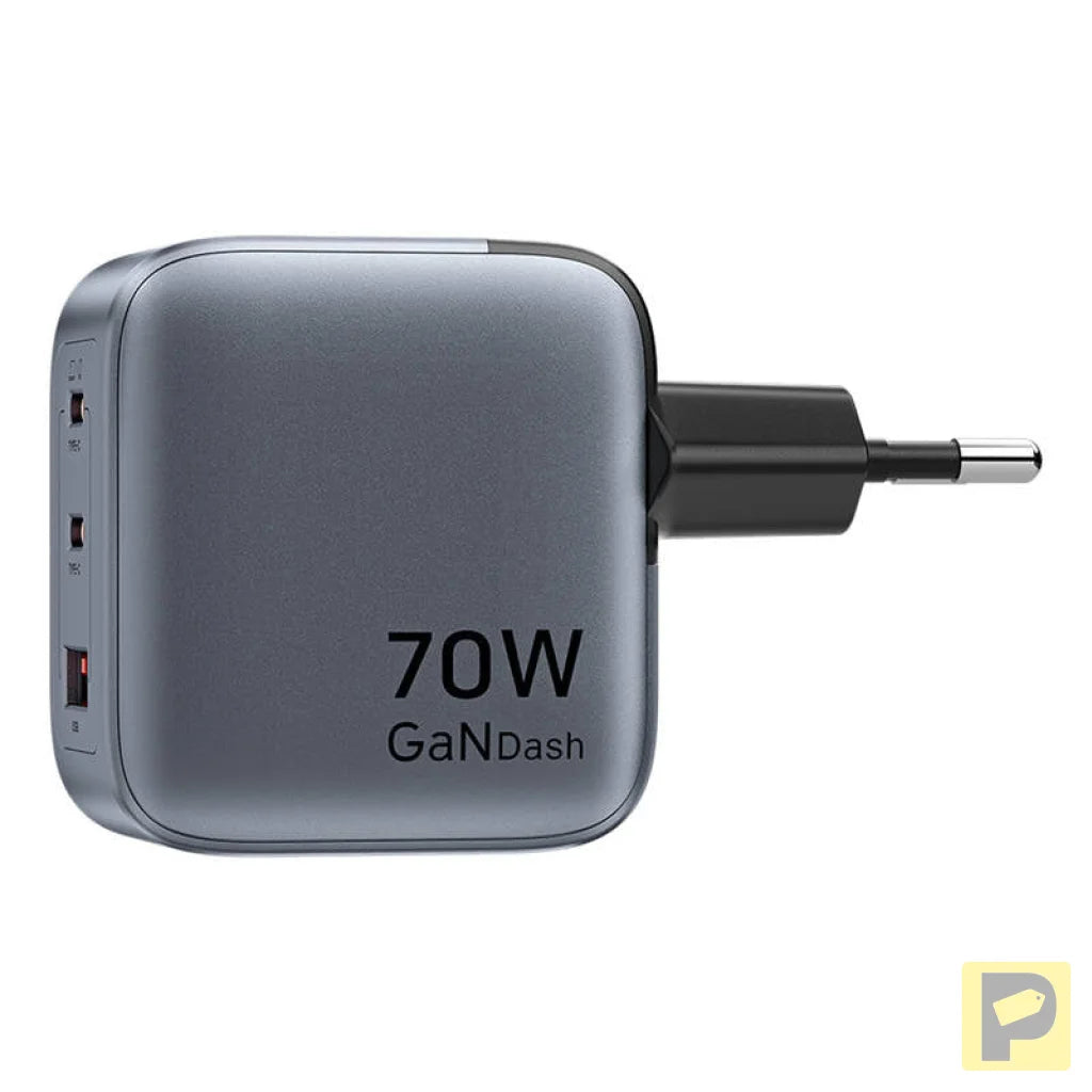 GaN Vention USB-C+C+A 70W Charger (Gray)