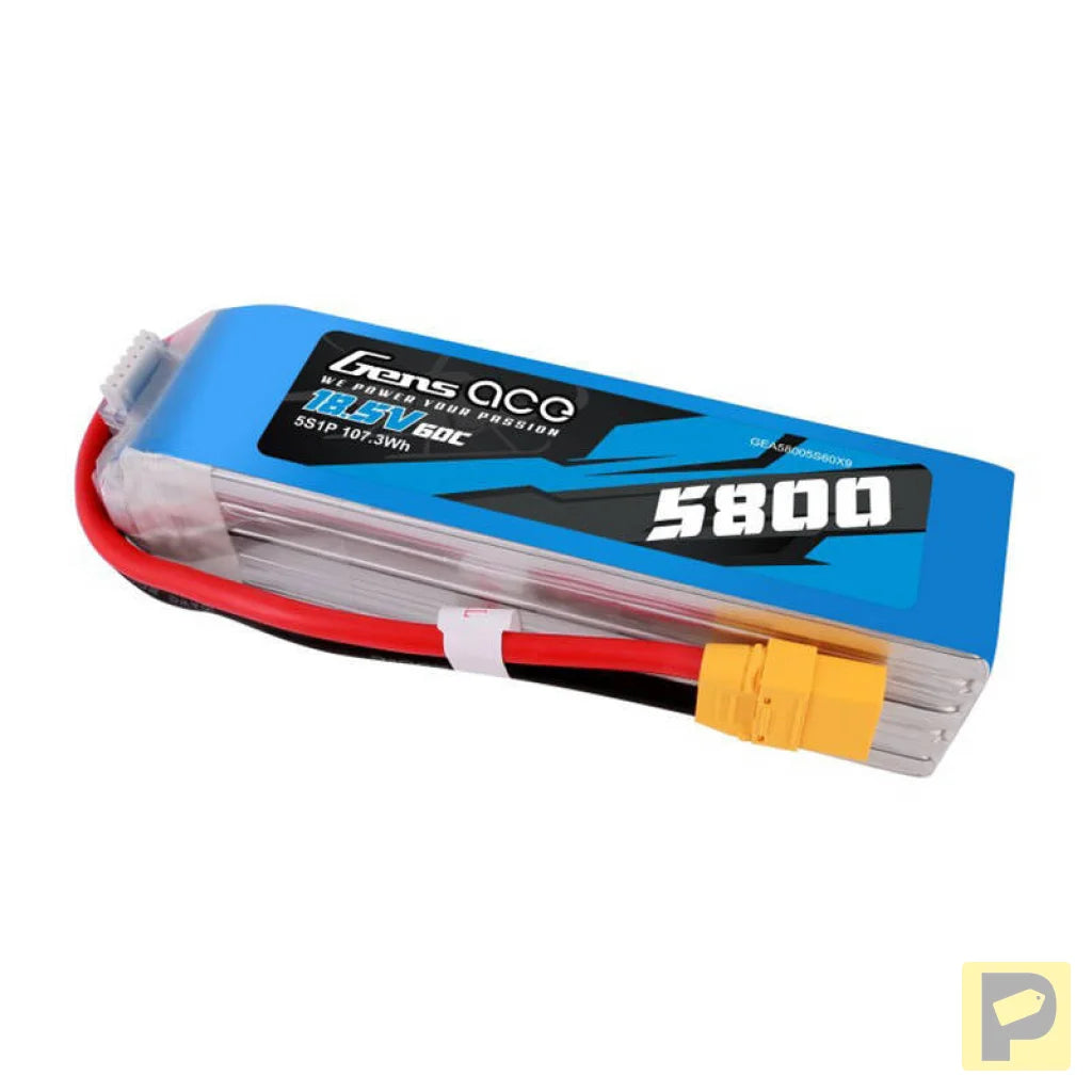Gens ace 5800mAh 60C 18.5V 5S1P Lipo Battery Pack with XT90 plug
