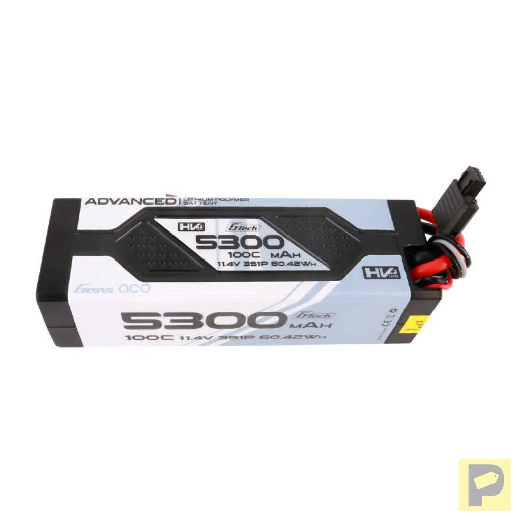 Gens ace Advanced G-Tech 5300mAh 11.4V 3S1P 100C HV car Lipo Battery Pack Hardcase with Deans Plug