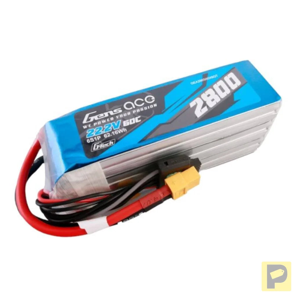 Gens ace G-Tech 2800mAh 22.2V 60C 6S1P Lipo Battery Pack with XT60 plug