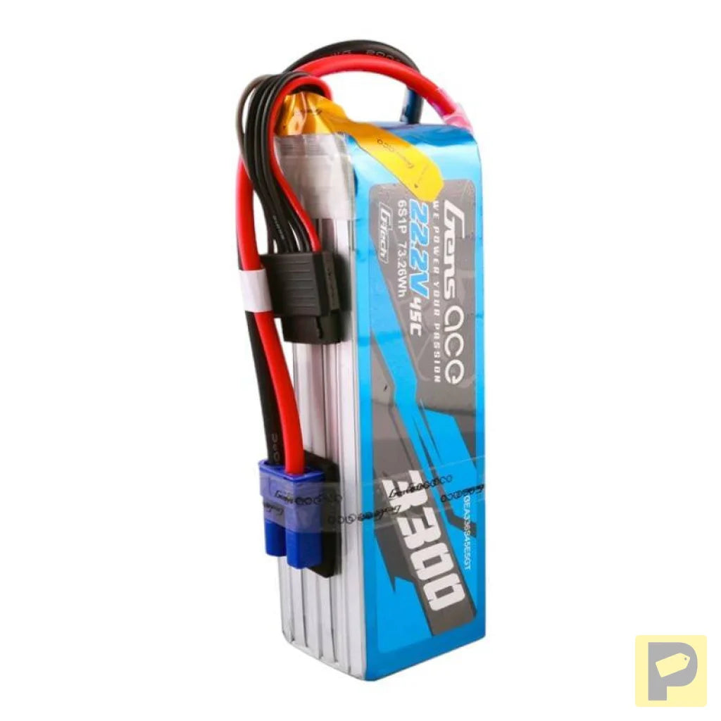 Gens ace G-Tech 3300mAh 22.2V 45C 6S1P Lipo Battery Pack with EC5 Plug