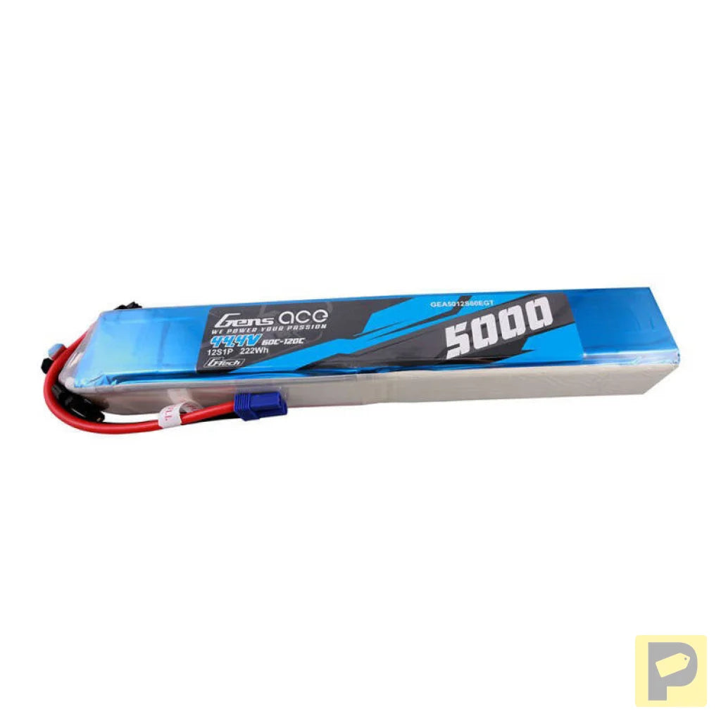 Gens ace G-Tech 5000mAh 60/120C 44.4V 12S1P Lipo Battery Pack with EC5 Plug