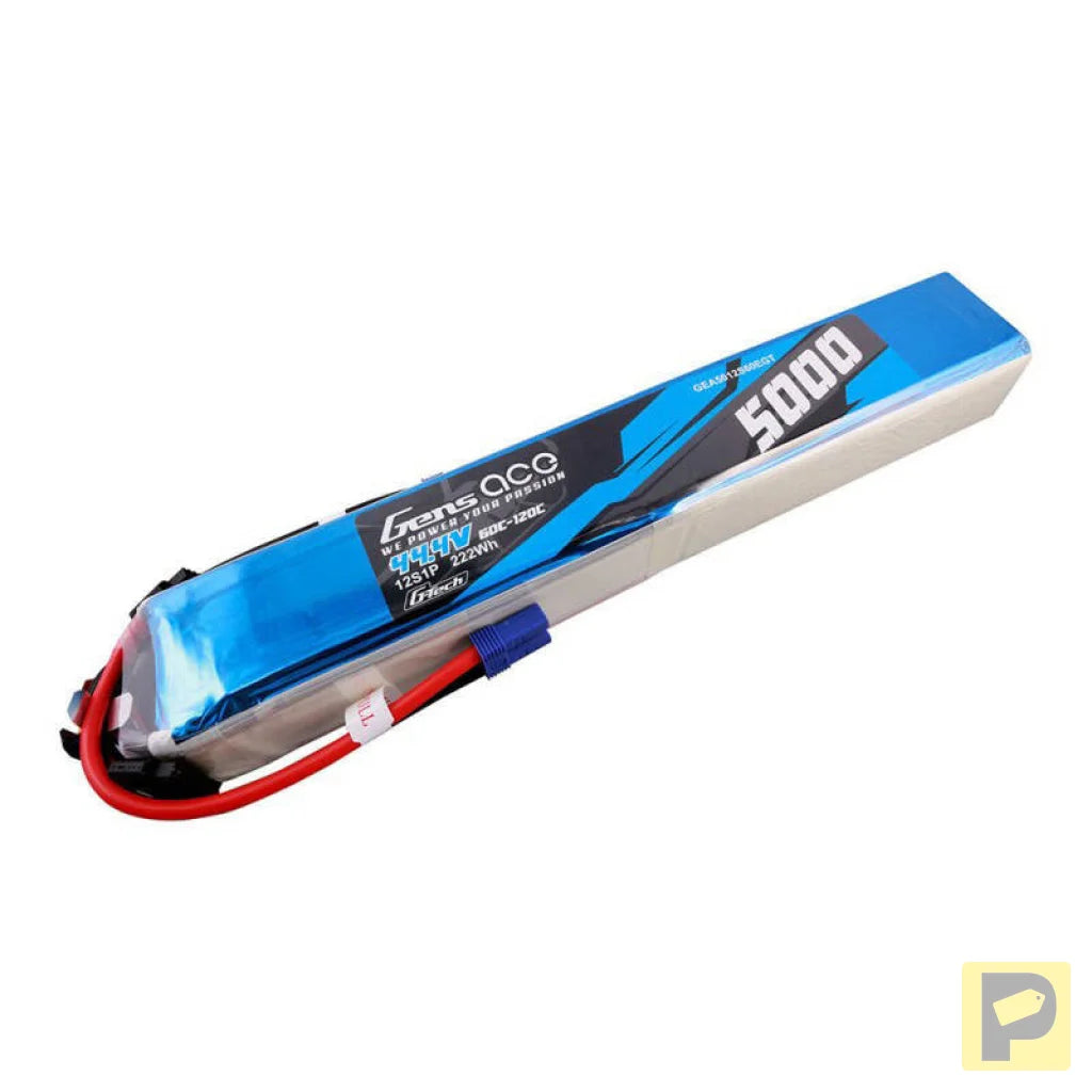 Gens ace G-Tech 5000mAh 60/120C 44.4V 12S1P Lipo Battery Pack with EC5 Plug
