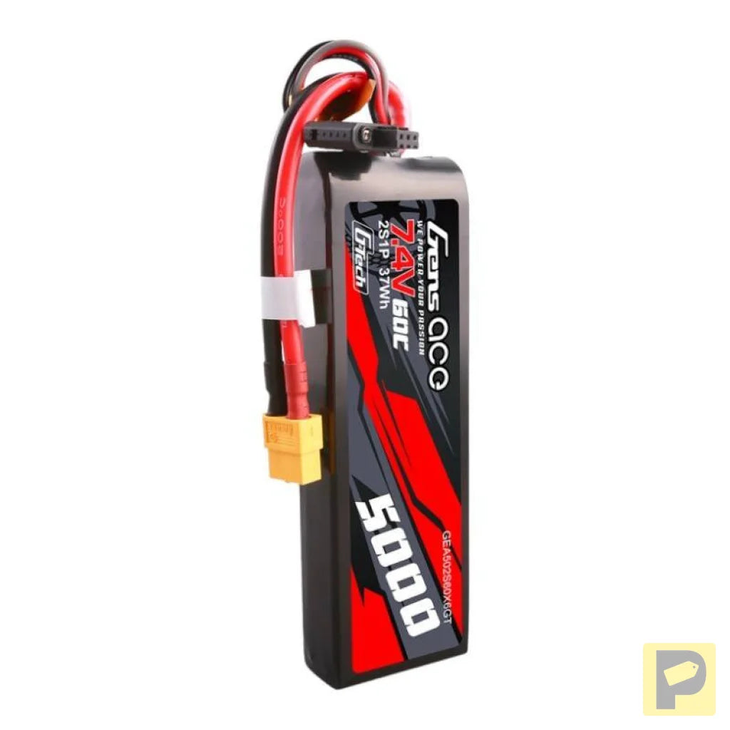 Gens ace G-Tech 5000mAh 7.4V 60C 2S1P Lipo PC material case with XT60 Plug