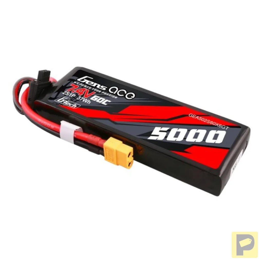 Gens ace G-Tech 5000mAh 7.4V 60C 2S1P Lipo PC material case with XT60 Plug