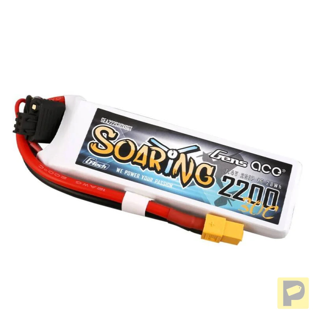 Gens Ace G-Tech Soaring 2200mAh 7.4V 30C 2S1P XT60 Battery