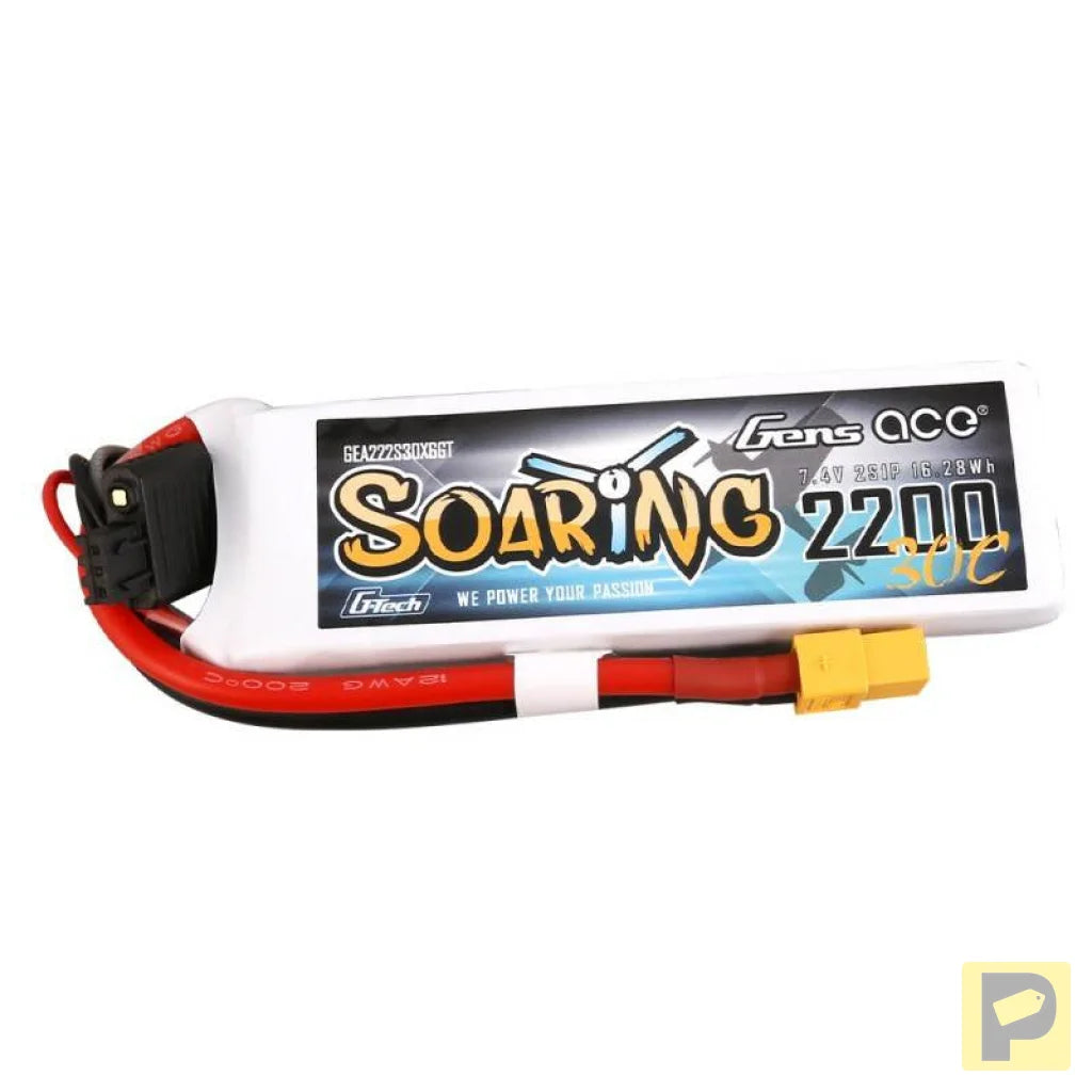 Gens Ace G-Tech Soaring 2200mAh 7.4V 30C 2S1P XT60 Battery