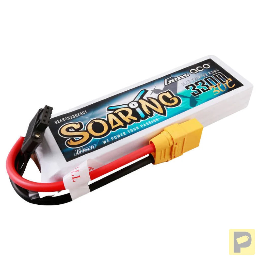 Gens ace G-Tech Soaring 3300mAh 11.1V 30C 3S1P Lipo Battery Pack with XT90 plug