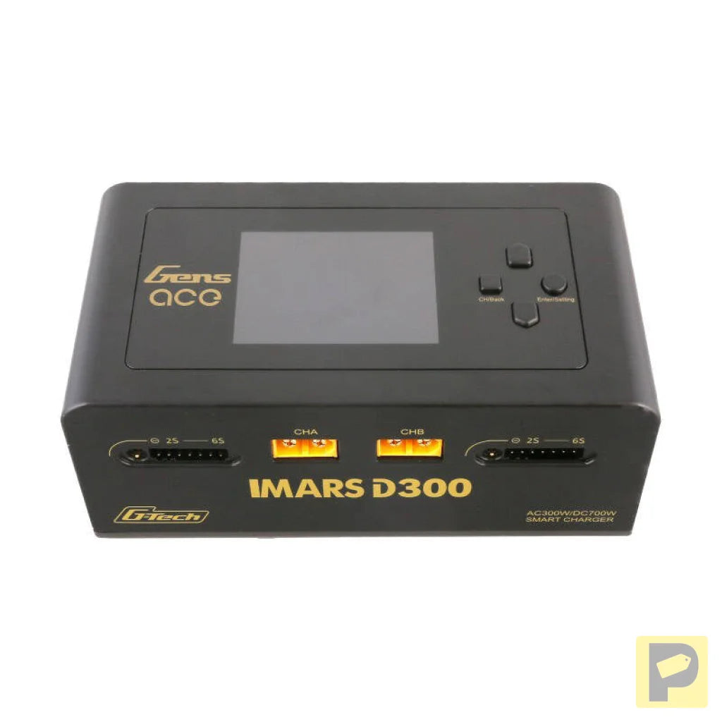 Gens Ace IMARS D300 G-Tech Channel AC/DC 300W/700W RC Battery Charger-EU Black