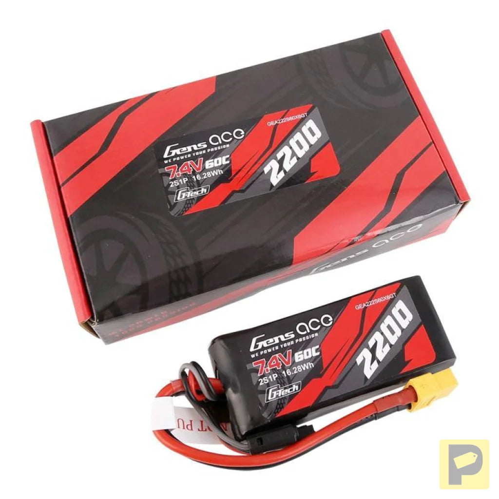 GensAce G-Tech LiPo 2200mAh 7.4V 60C 2S1P XT60 Battery