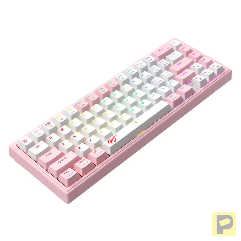 Havit KB874L RGB (pink and white) mechanical gaming keyboard (QWERTY)