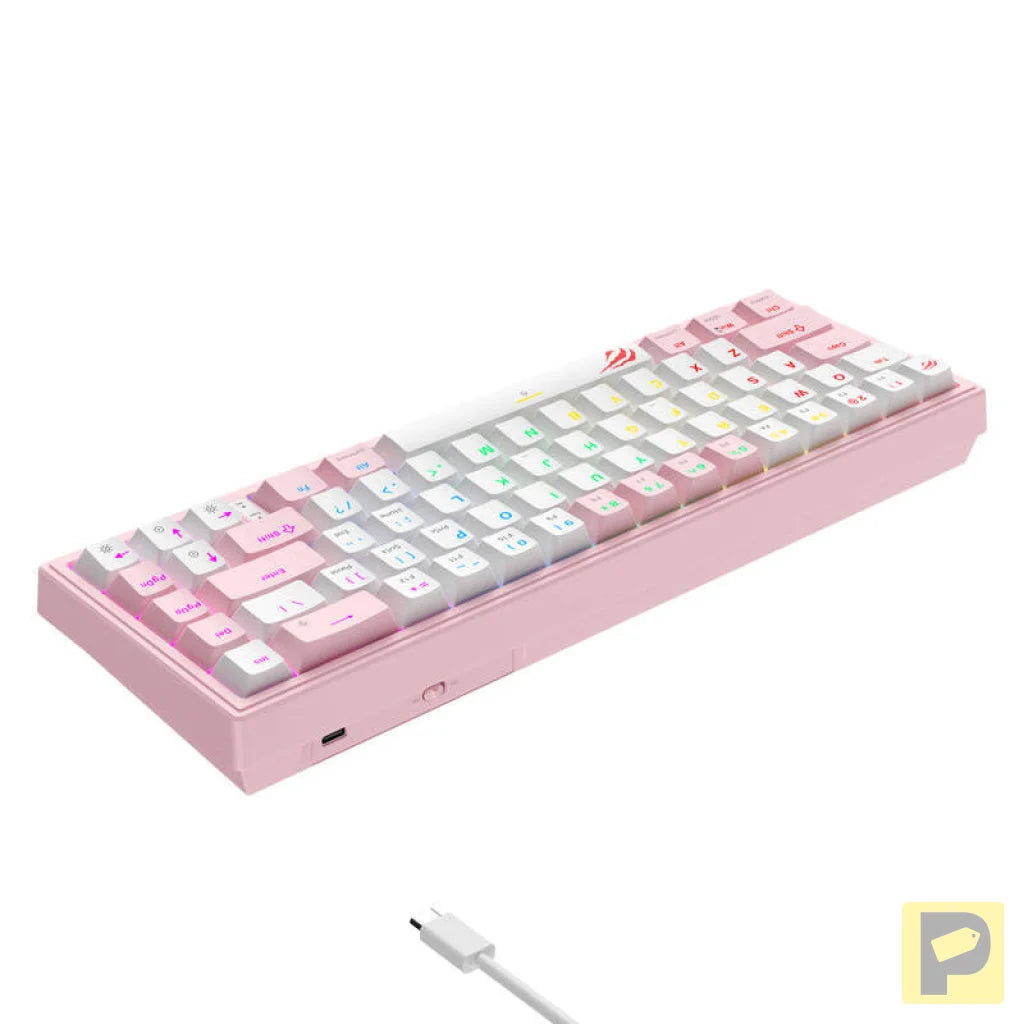 Havit KB874L RGB (pink and white) mechanical gaming keyboard (QWERTY)