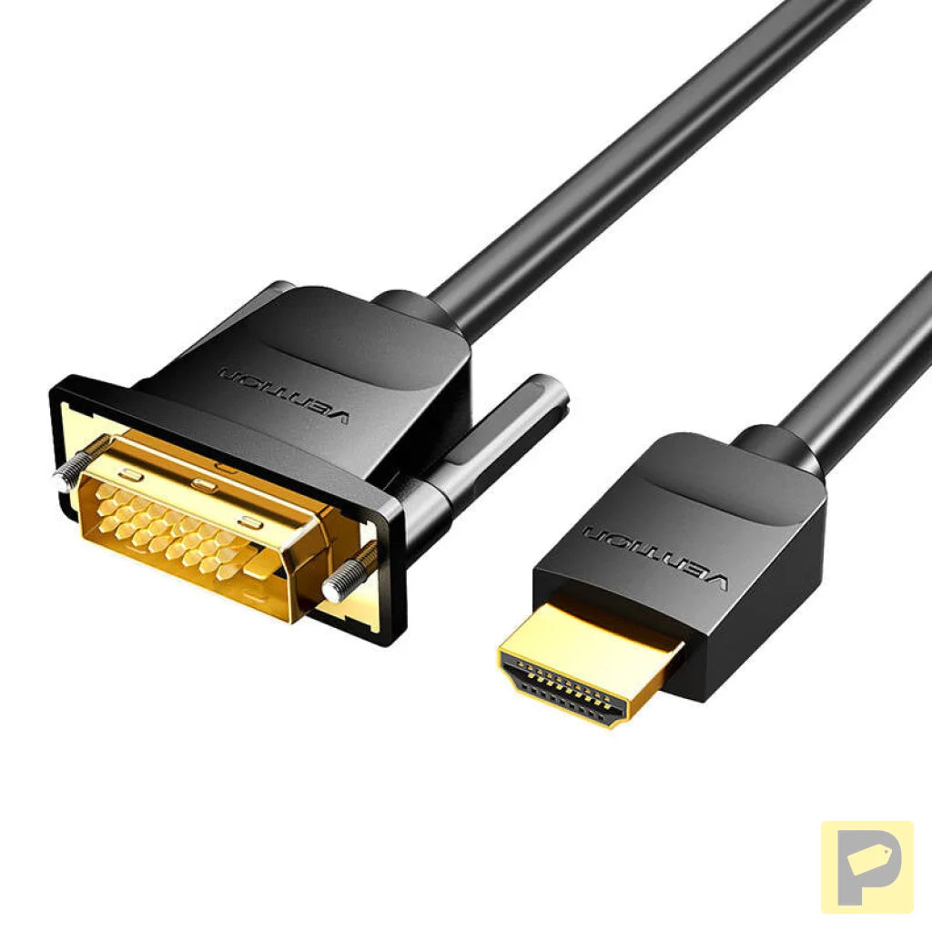 HDMI to DVI (24+1) cable Vention ABFBI 3m, 4K 60Hz/ 1080P 60Hz (black)