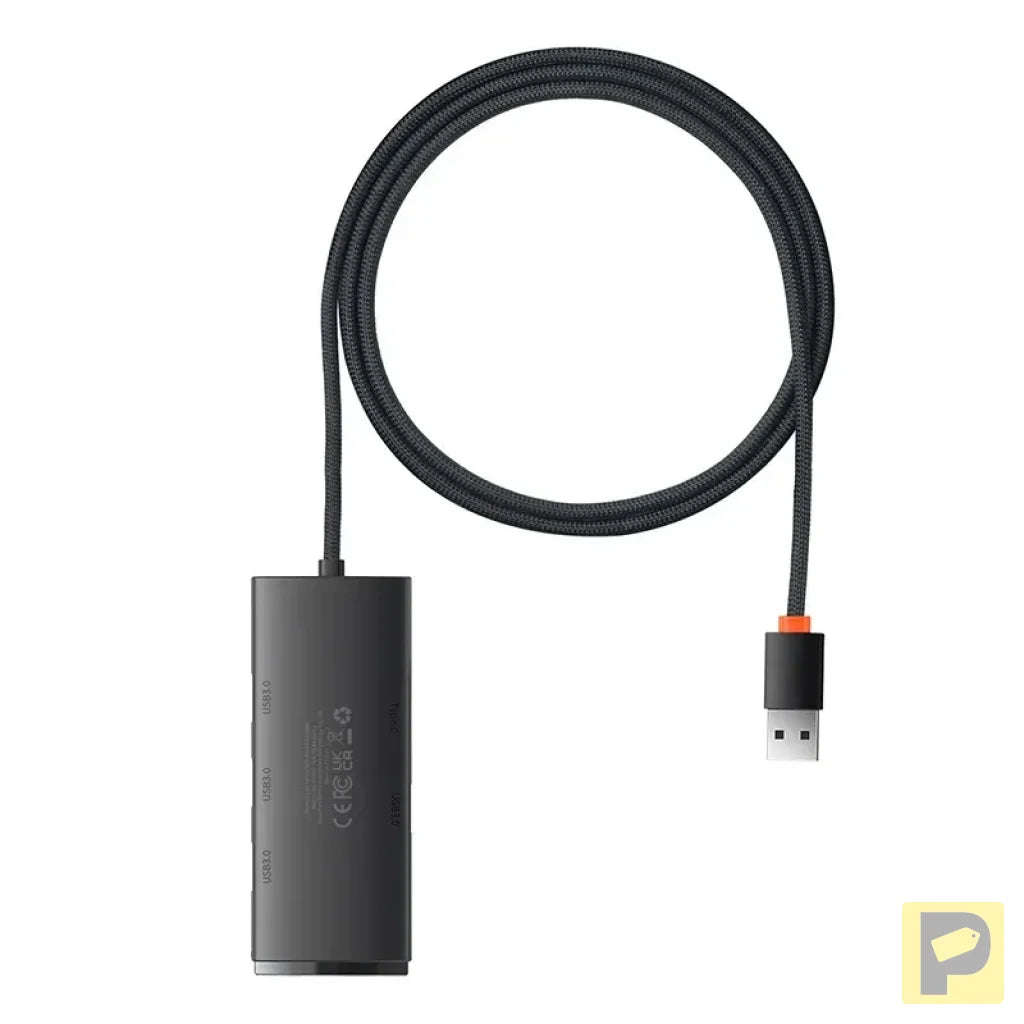 Hub 4in1 Baseus Lite Series USB to 4x USB 3.0, 1m (Black)