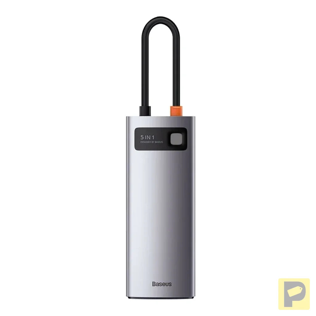 Hub 5in1 Baseus Metal Gleam Series, USB-C to 3x USB 3.0 + HDMI + USB-C PD